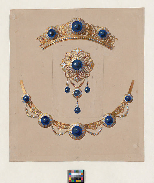 Alexis Falize:Parure of diadem brooch and necklace with lapi-16x12"(A3) Poster