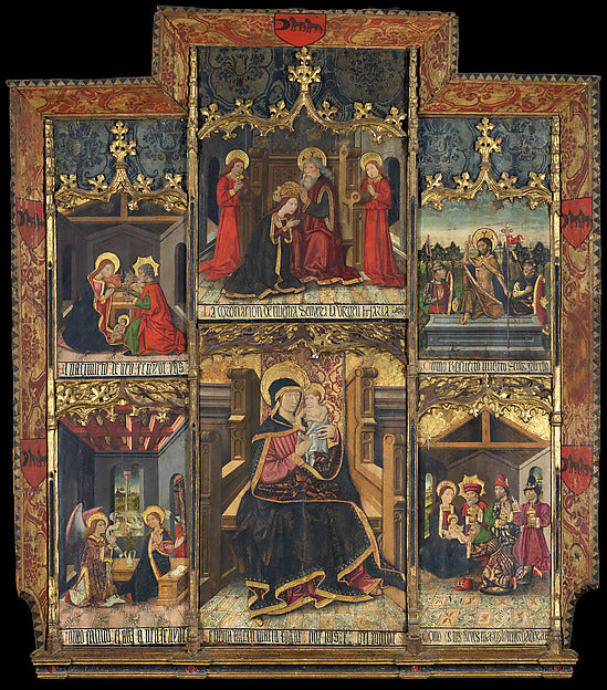Morata Master:Virgin and Child Enthroned with Scenes from th-16x12"(A3) Poster