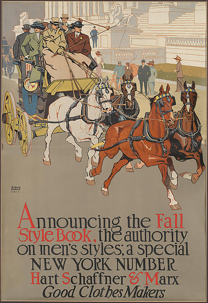 Edward Penfield:Hart Schaffner & Marx Fall Style Book 1911-16x12"(A3) Poster