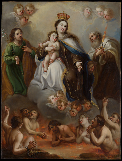 Juan Fransico de Aguilera:The Virgin of Carmen and the Souls-16x12"(A3) Poster