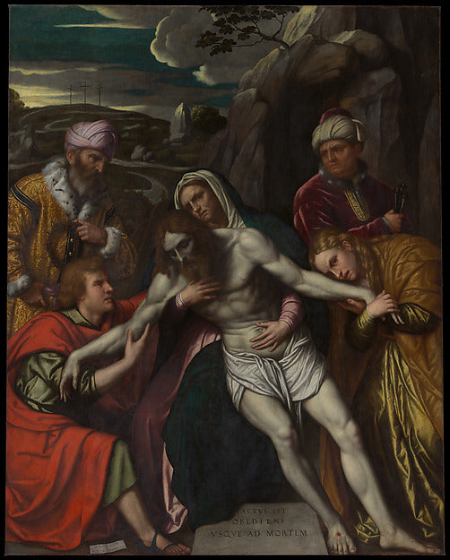 Moretto da Brescia:The Entombment 1554-16x12"(A3) Poster