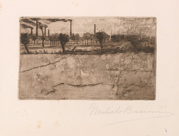 Umberto Boccioni - Landscape with Industrial Plants 1909, Poster Print Wall Art