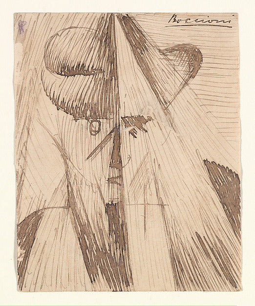 Umberto Boccioni - Head Against the Light 1912, Poster Print Wall Art