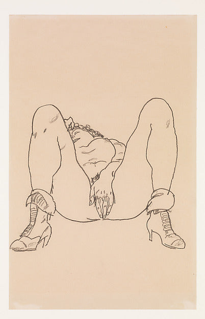 Egon Schiele:Reclining Nude with Boots 1918-16x12"(A3) Poster