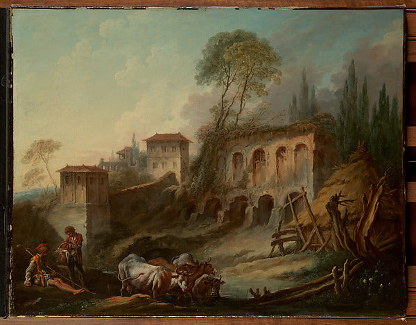François Boucher:Imaginary Landscape with the Palatine Hill -16x12"(A3) Poster