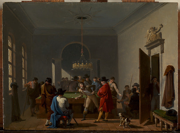 Nicolas Antoine Taunay:The Billiard Room after 1810-16x12"(A3) Poster