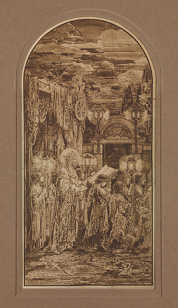 Photograph of design for single mosaic panel for "Te Deum Laud,  Poster Print Wall Art