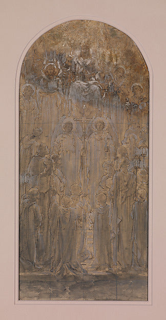 Design for single mosaic panel for "Te Deum Laudamus" triptych,  Poster Print Wall Art