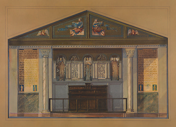 Design for church interior late 19th–early 20th cent Possibly, 16X12