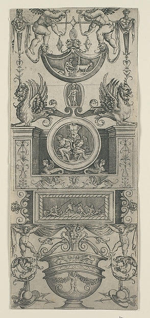 Ornament Panel dated 1521-Attributed to Agostino Veneziano ,  Poster Print