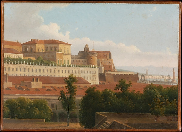 Alexandre Hyacinthe Dunouy:The Palazzo Reale and the Harbor -16x12"(A3) Poster