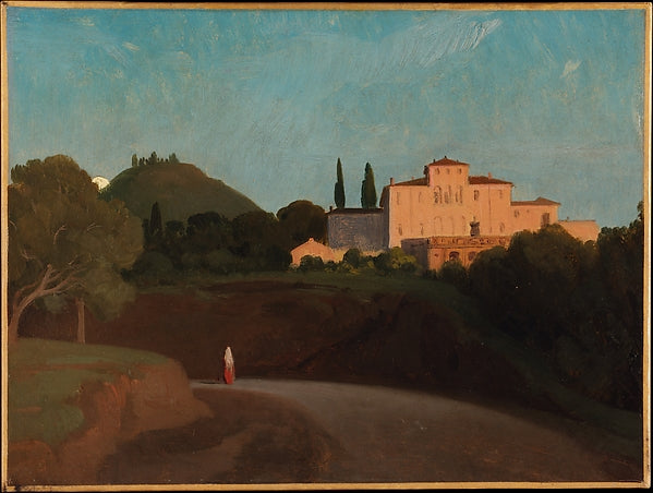 Paul Flandrin:View of the Villa Torlonia Frascati at Dusk c1-16x12"(A3) Poster