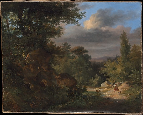 French Painter:Landscape with a Shepherd c1820-16x12"(A3) Poster