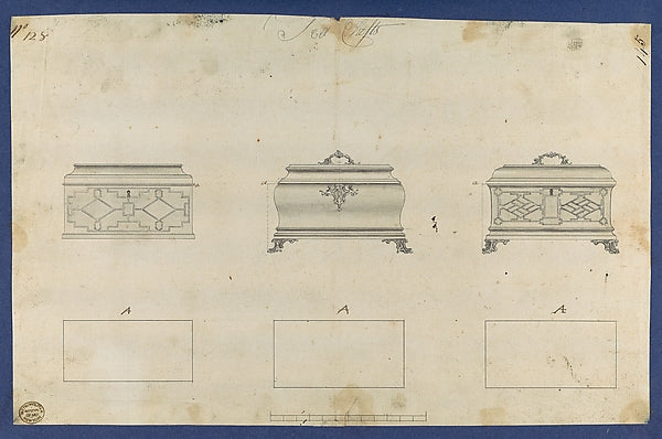 Tea Chests  in Chippendale Drawings  Vol. I 1754-Thomas Chippe,  Poster Print Wall Art