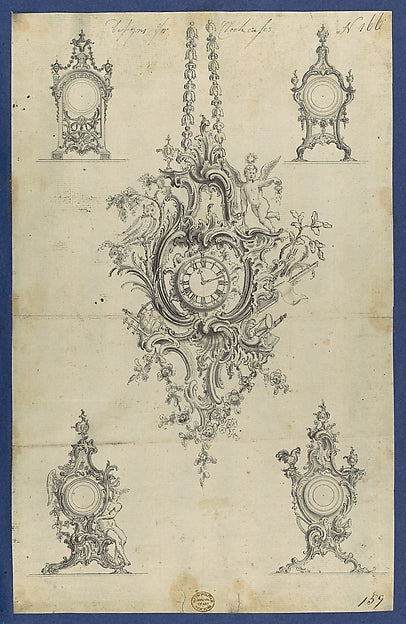 Clock Cases  in Chippendale Drawings  Vol. I 1761-Thomas Chipp,  Poster Print Wall Art