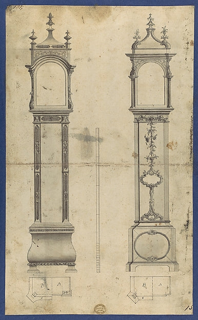 Clock Cases  in Chippendale Drawings  Vol. I 1754-Thomas Chipp,16x12
