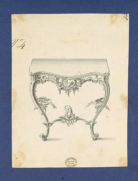 Sideboard Table  in Chippendale Drawings  Vol. I 1760-Thomas C,  Poster Print Wall Art