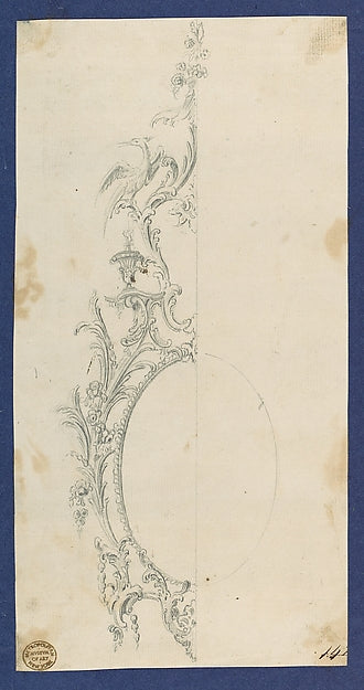 Pier Glass Frame  in Chippendale Drawings  Vol. I c1753–62-Tho,  Poster Print Wall Art