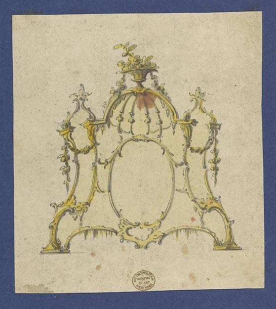 Overmantle  in Chippendale Drawings  Vol. I c1753–62-Thomas Ch,  Poster Print Wall Art