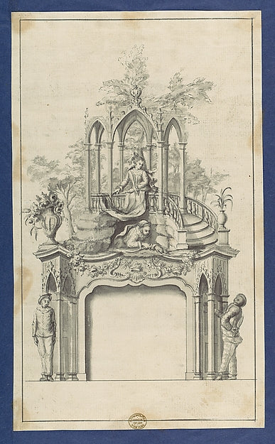 Design for a Neo-Gothic Chimneypiece  in Chippendale Drawings ,  Poster Print Wall Art
