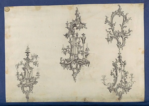 Girandoles  in Chippendale Drawings  Vol. I 1760-Thomas Chippe,  Poster Print Wall Art