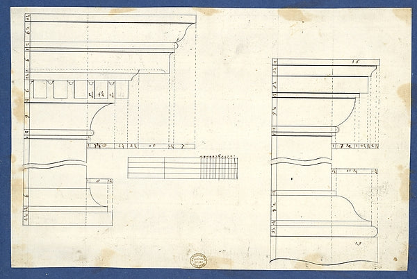Moldings for Bookcases  from Chippendale Drawings  Vol. II 175,  Poster Print Wall Art