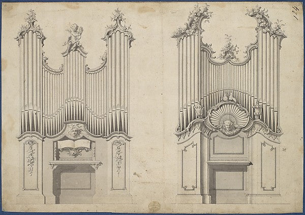 Chamber Organs  from Chippendale Drawings  Vol. II 1760-Thomas,  Poster Print Wall Art