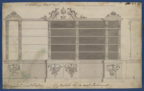 Library Bookcase  from Chippendale Drawings  Vol. II 1760-Thom,  Poster Print Wall Art