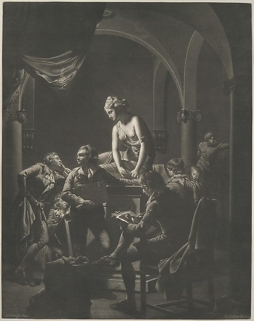 An Academy by Lamplight February 20,1772-After Joseph Wright,  Poster Print Wall Art