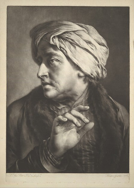 Head of a Man Wearing a Turban  1760-Thomas Frye,  Poster Print Wall Art