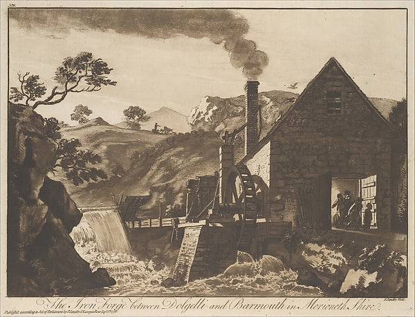 The Iron Forge between Dolgelli and Barmouth in Merioneth Shir,  Poster Print Wall Art