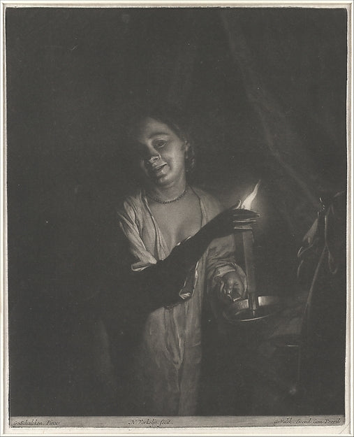 Young Woman Holding a Candle in a Bedchamber n.d.-Nicholas Ver,  Poster Print Wall Art