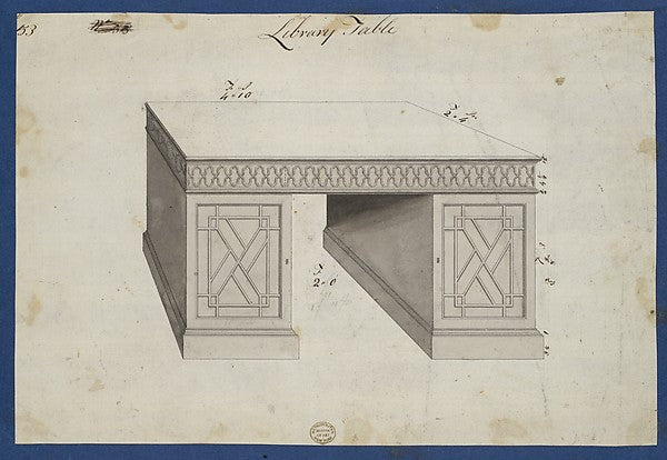Library Table  from Chippendale Drawings  Vol. II 1753-Thomas ,  Poster Print Wall Art