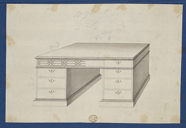 Library Table  from Chippendale Drawings  Vol. II c1753–62-Tho,  Poster Print Wall Art