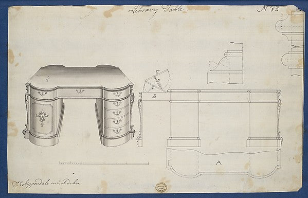 Library Table  from Chippendale Drawings  Vol. II 1760-Thomas ,16x12