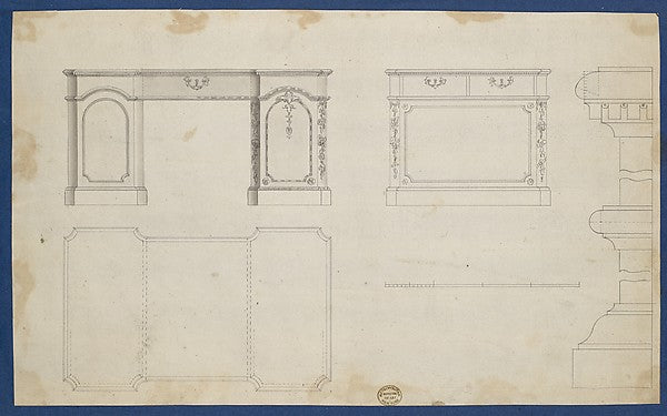 Library Tables  from Chippendale Drawings  Vol. II 1759-Thomas,  Poster Print Wall Art
