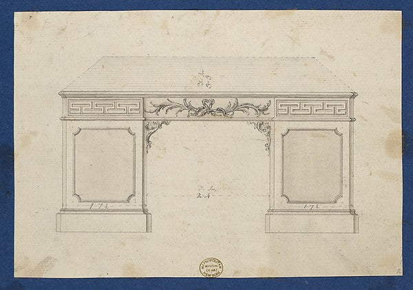 Library Table  from Chippendale Drawings  Vol. II c1762–1770-T,  Poster Print Wall Art