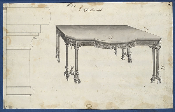 Sideboard Table  from Chippendale Drawings  Vol. II 1753-Thoma,  Poster Print Wall Art