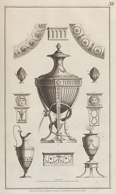 [Designs for Various Ornaments] 1777–92-Michelangelo Pergolesi,16x12