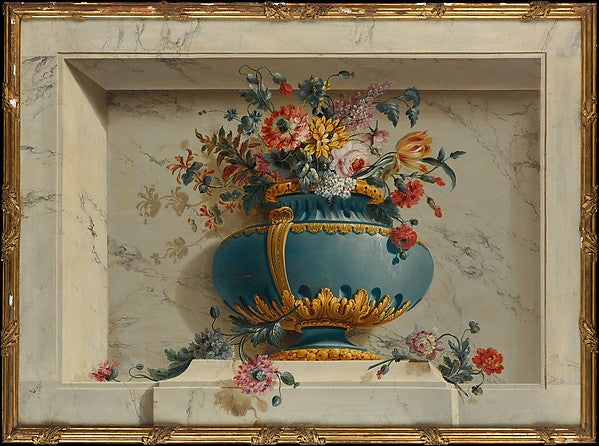 Attributed to Michel Bruno Bellengé:Vase of Flowers in a Nic-16x12"(A3) Poster