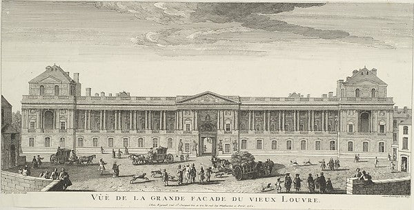 Vue de la Grande Façade du Vieux Louvre originally published 1, Poster Print