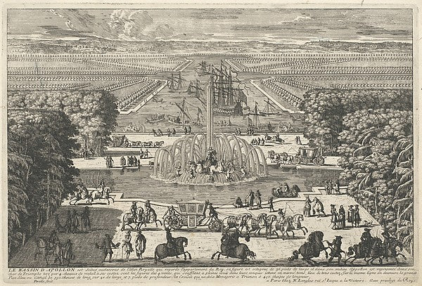 Le Bassin d'Apollon [The Fountain of Apollo  Versailles] 1680s,  Poster Print Wall Art
