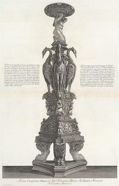 Perspective view of the same candelabrum  from 'Vasi  candelab,  Poster Print Wall Art