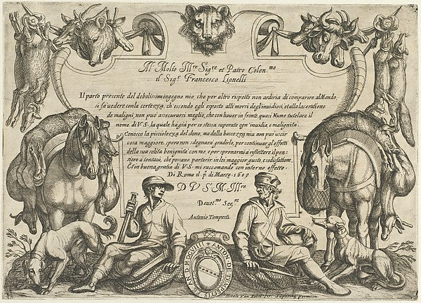 Frontispiece with Hunters  Dogs and Horses  from 'Hunting Scen, Poster Print