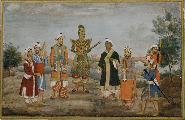 circle of Ghulam ‘Ali Khan:Eight Men in Indian and Burmese C-16x12"(A3) Poster