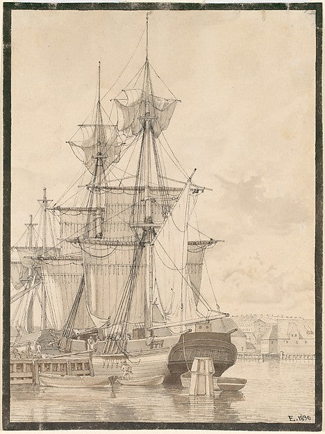 Sailing Vessels at Wilders Plads  Copenhagen 1830-Christoffer, Poster Print