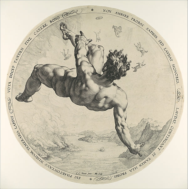 Phaeton  from The Four Disgracers 1588-Hendrick Goltzius,Afte, Poster Print