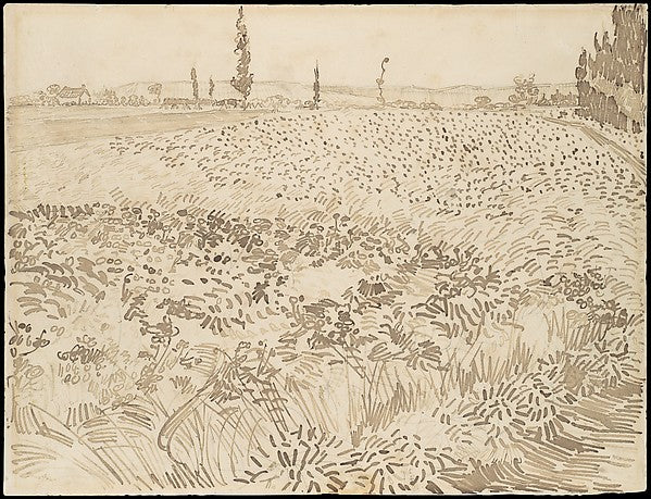 Wheat Field 1888-Vincent van Gogh,16x12