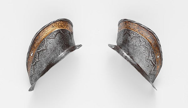 Two Ear Guards from a Shaffron  of Emperor Charles V  1544,  Poster Print Wall Art