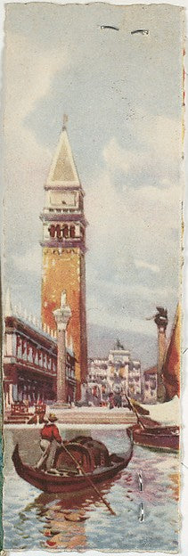 Venice  Gondola Approaching the Piazetta San Marco with Bellto,  Poster Print Wall Art